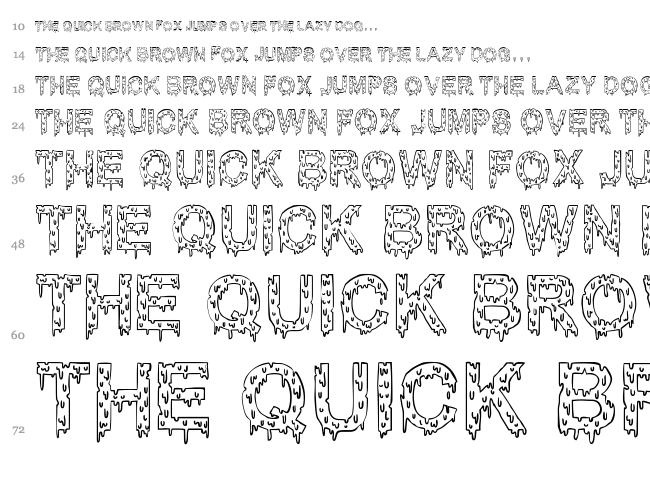 Mister Muerte font waterfall